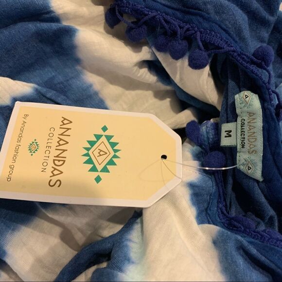 New ANANDAS COLLECTION Blue Tie Dye Tunic Top M - Picture 4 of 4